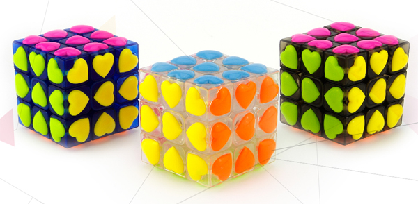 YongJun Heart Tiled 3x3x3 Magic Cube Puzzle Transparent Blue